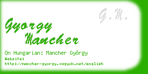 gyorgy mancher business card