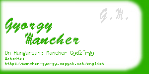 gyorgy mancher business card